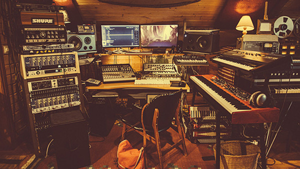 Musikproduktion i professionell studio