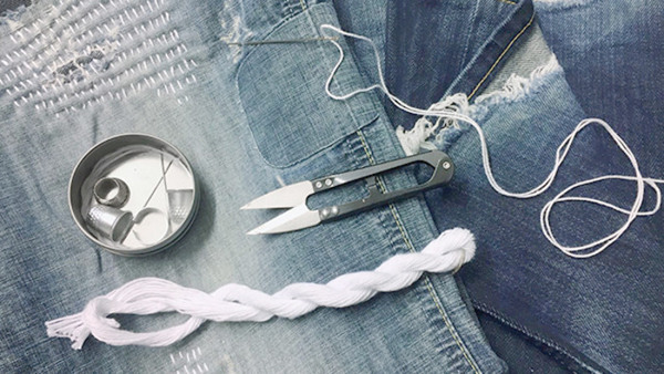 Denim Visible Mending - Boro- Sashiko